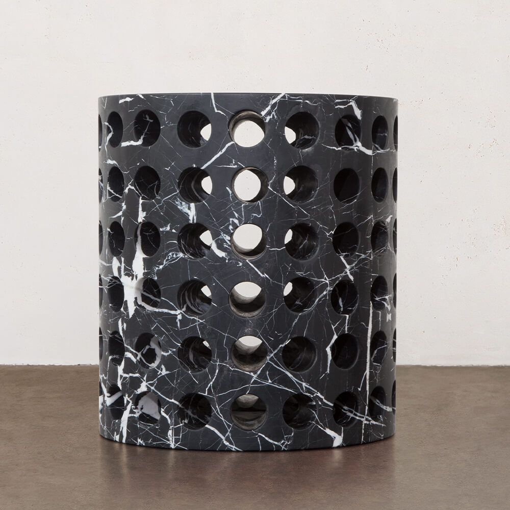PERFORATED MARBLE STOOL image number 3