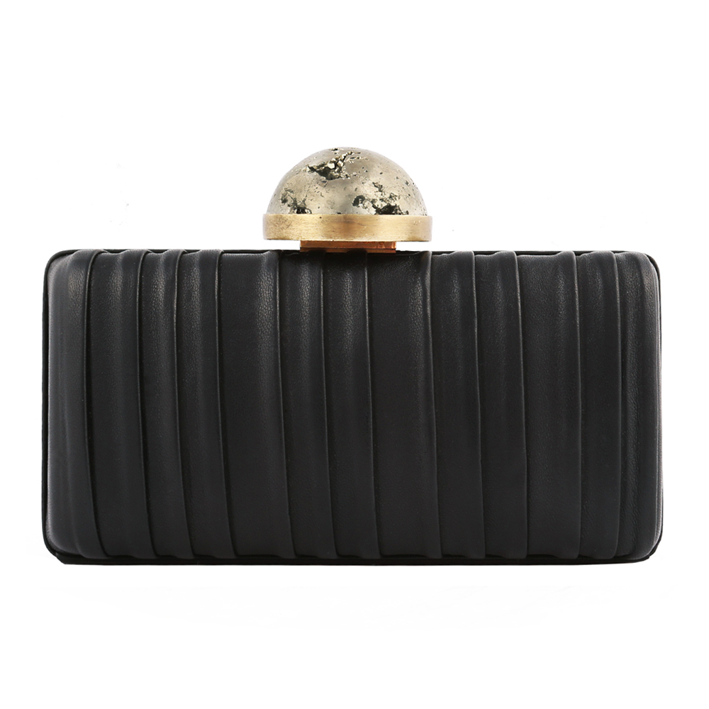 PLEATED CLUTCH PYRITE ENCLOSUR image number 0