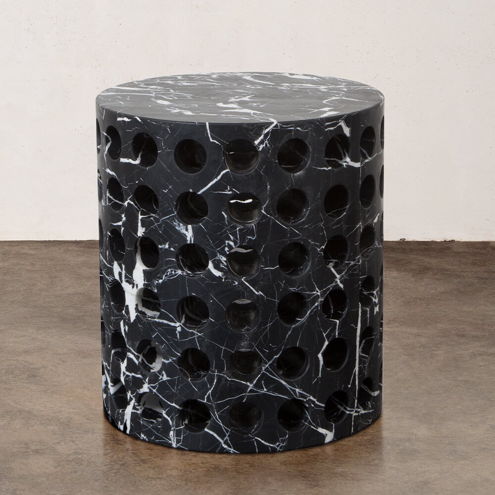 PERFORATED MARBLE STOOL image number 1