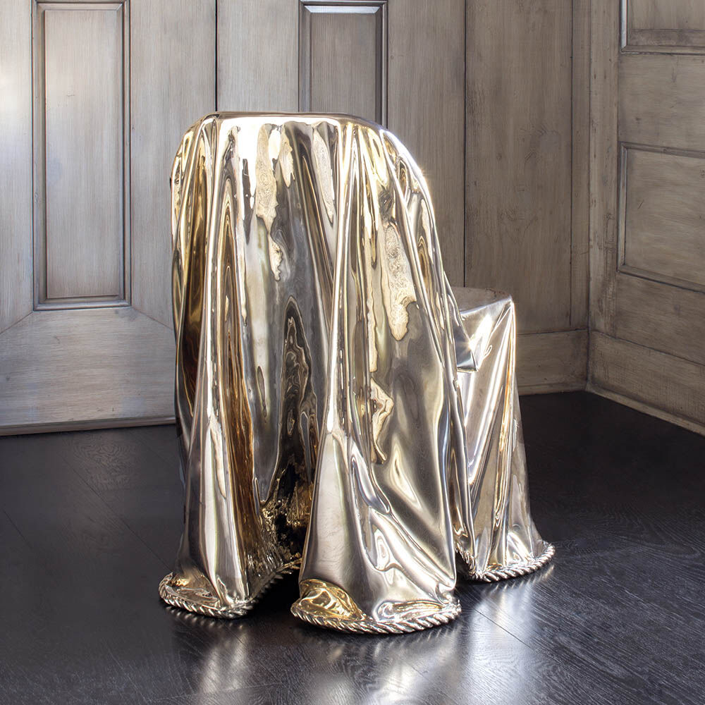 Calia Bronze Draped Chair High End Luxury Design Furniture And