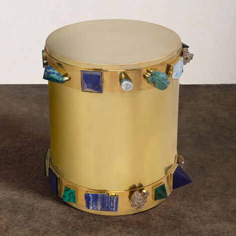 SUPERLUXE BEJEWELED BANDED STOOL