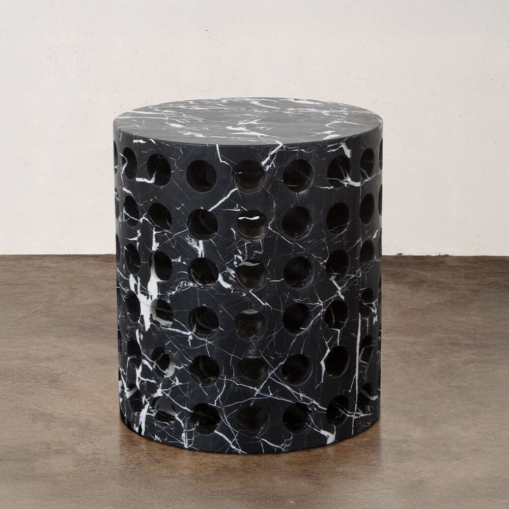 PERFORATED MARBLE STOOL
