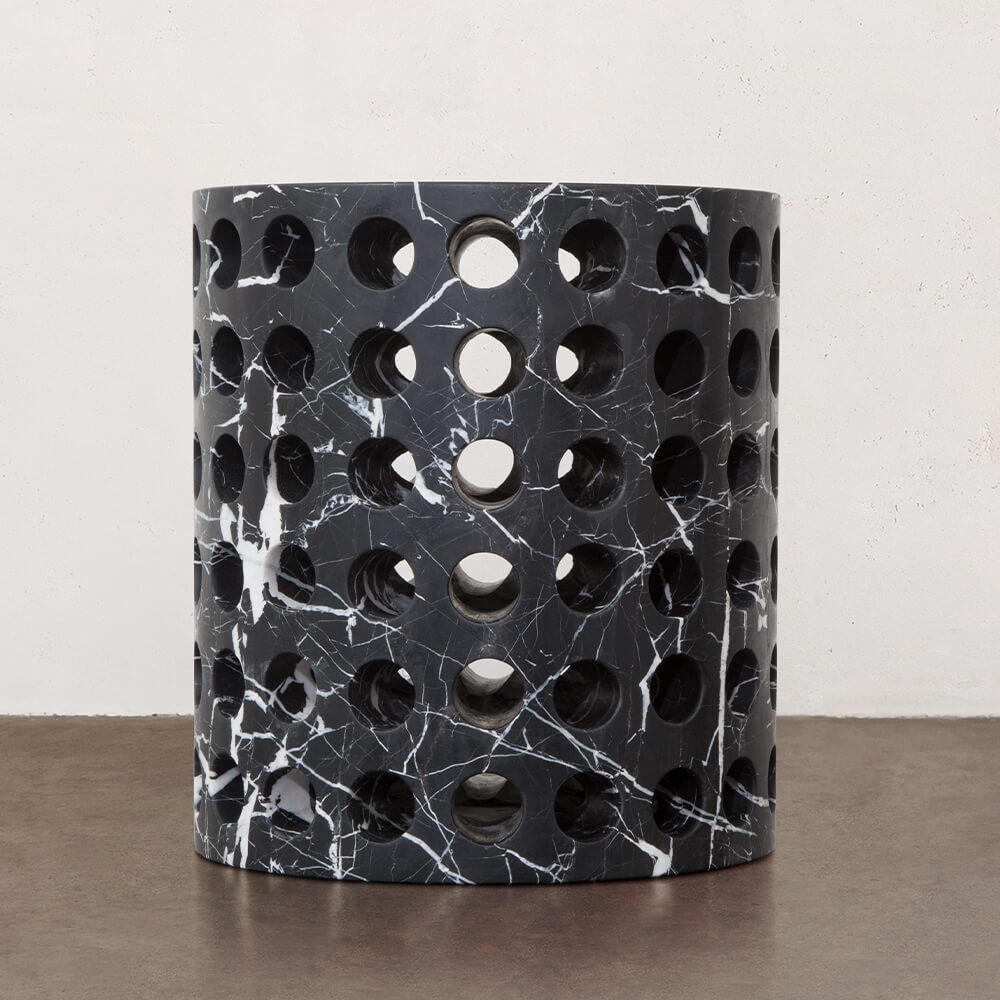 PERFORATED MARBLE STOOL