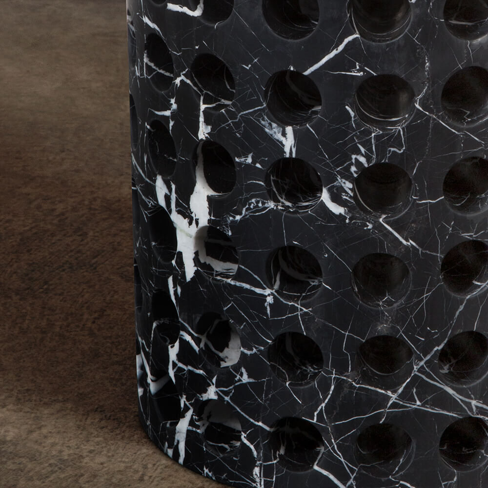 PERFORATED MARBLE STOOL