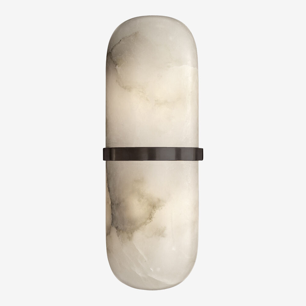 MELANGE PILL FORM SCONCE - BRONZE w/ ALABASTER