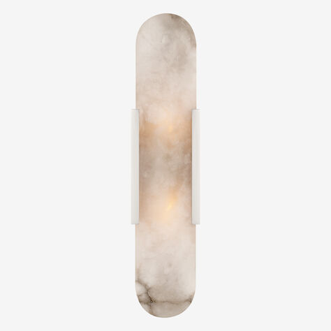 MELANGE ELONGATED SCONCE - POLISHED NICKEL W/ ALABASTER