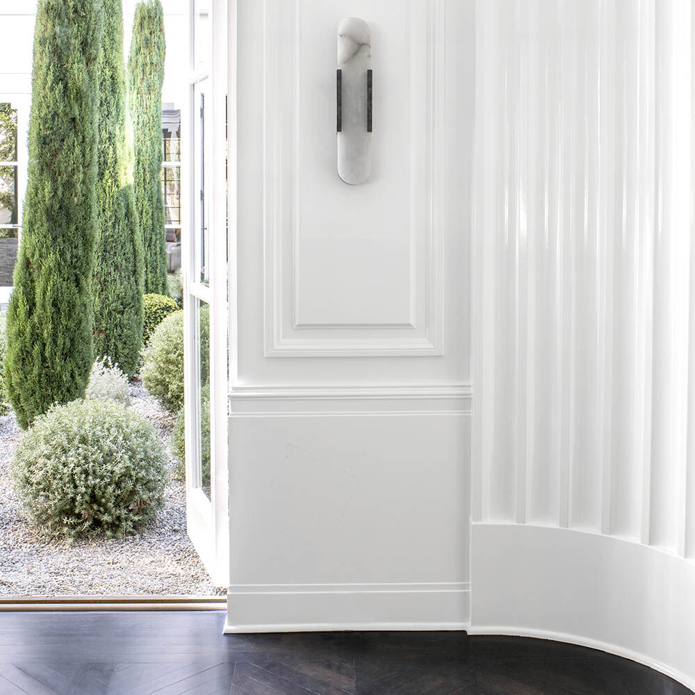 MELANGE ELONGATED SCONCE - POLISHED NICKEL W/ ALABASTER