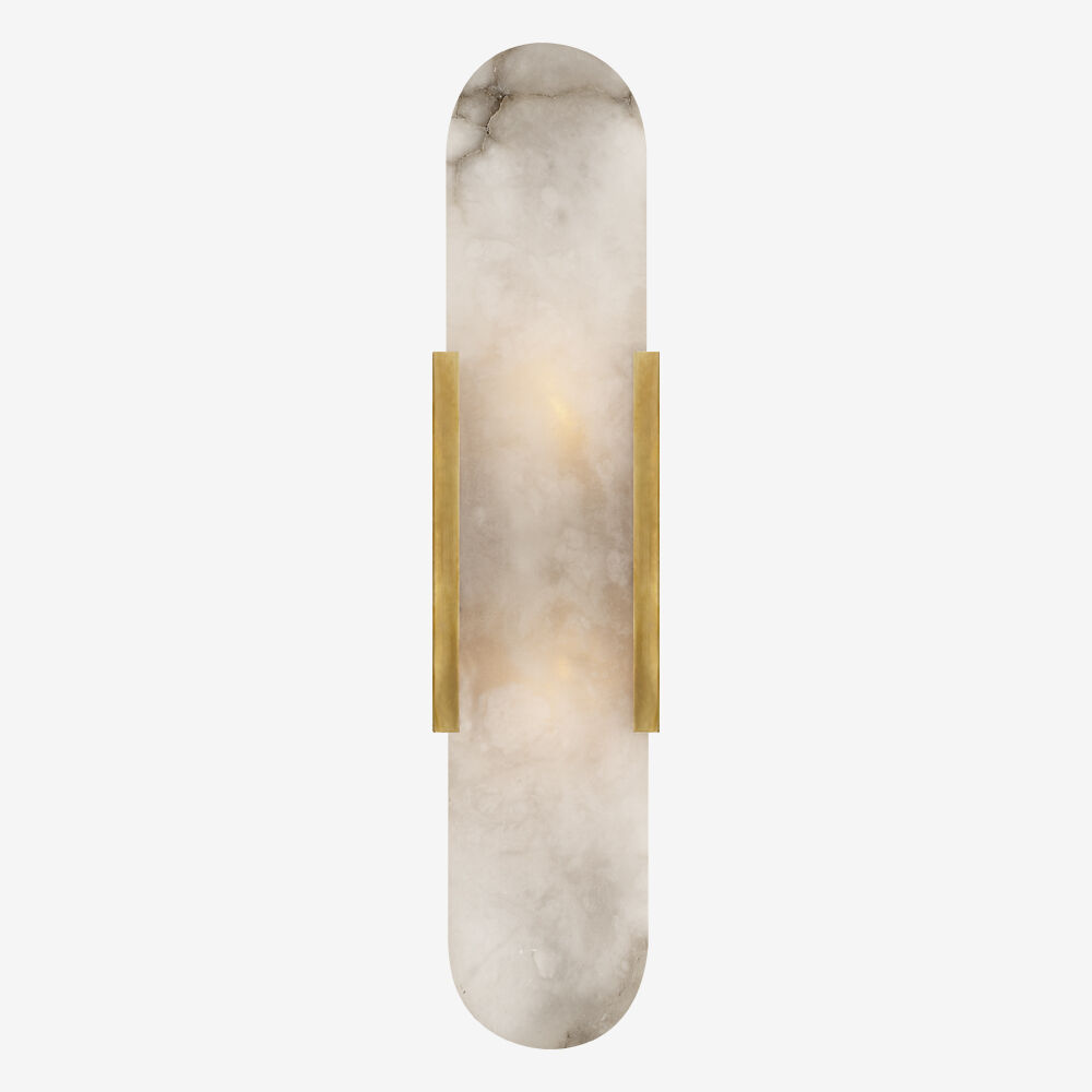 MELANGE ELONGATED SCONCE - BRASS w/ ALABASTER