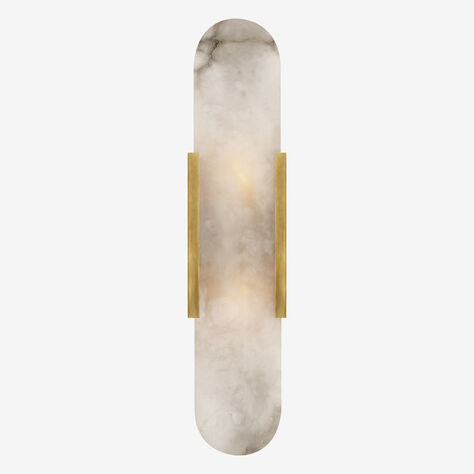 MELANGE ELONGATED SCONCE - BRASS w/ ALABASTER