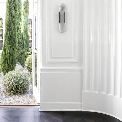 MELANGE ELONGATED SCONCE - BRASS w/ ALABASTER