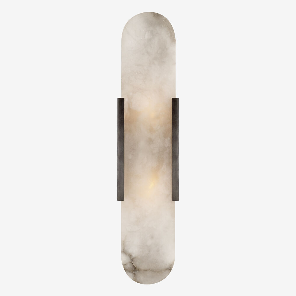 MELANGE ELONGATED SCONCE - BRONZE w/ ALABASTER