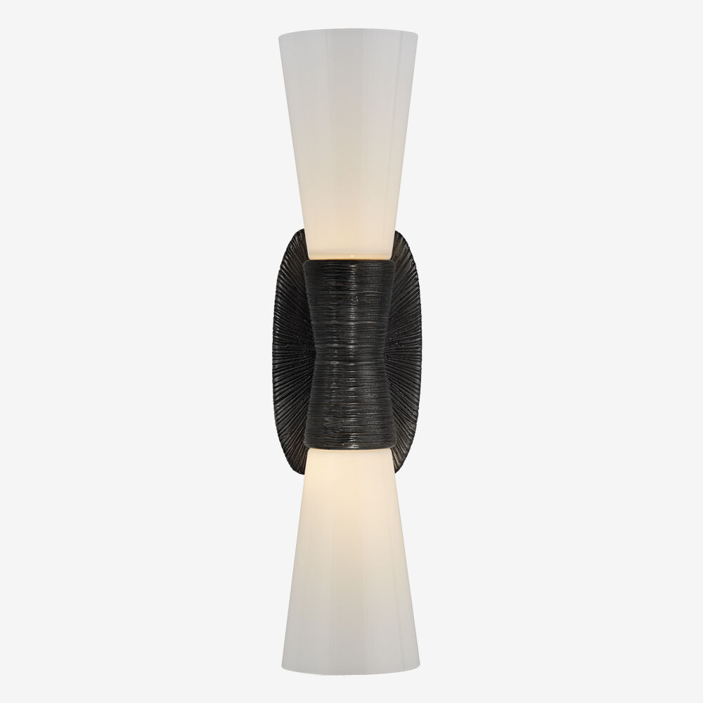 UTOPIA SMALL DOUBLE BATH SCONCE - AGED IRON