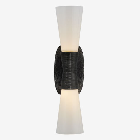 UTOPIA SMALL DOUBLE BATH SCONCE - AGED IRON