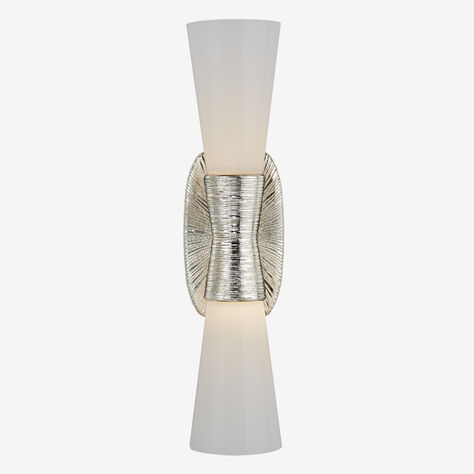 UTOPIA SMALL DOUBLE BATH SCONCE - POLISHED NICKEL