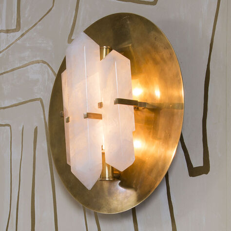HALCYON ROUND SCONCE - BRASS