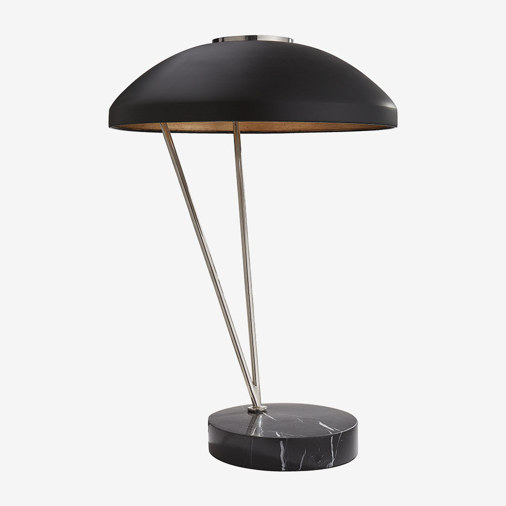 COQUETTE TABLE LAMP - POLISHED NICKEL w/ BLACK