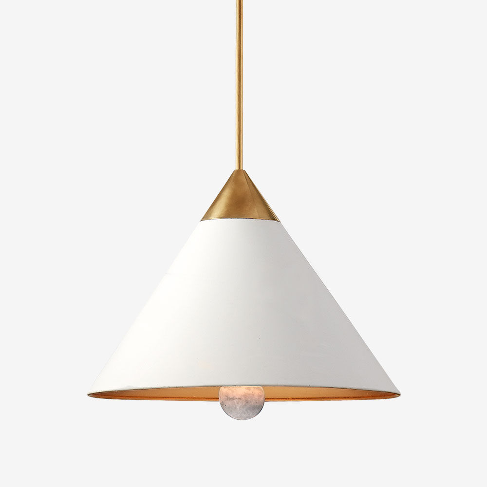 CLEO PENDANT - BRASS w/ WHITE