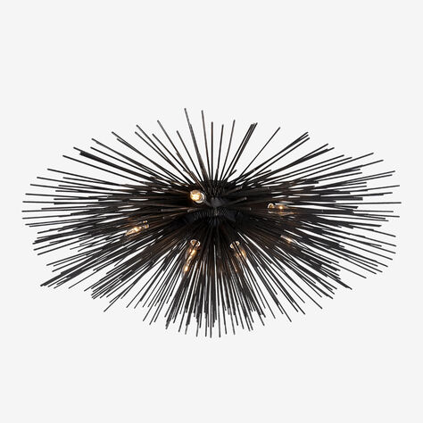 STRADA MEDIUM FLUSH MOUNT - AGED IRON