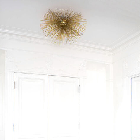 STRADA MEDIUM FLUSH MOUNT - AGED IRON