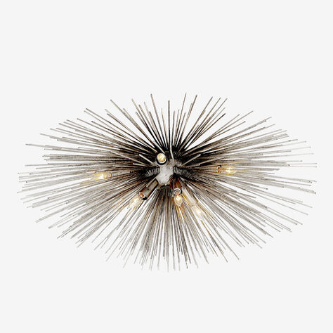 STRADA MEDIUM FLUSH MOUNT - BURNISHED SILVER LEAF