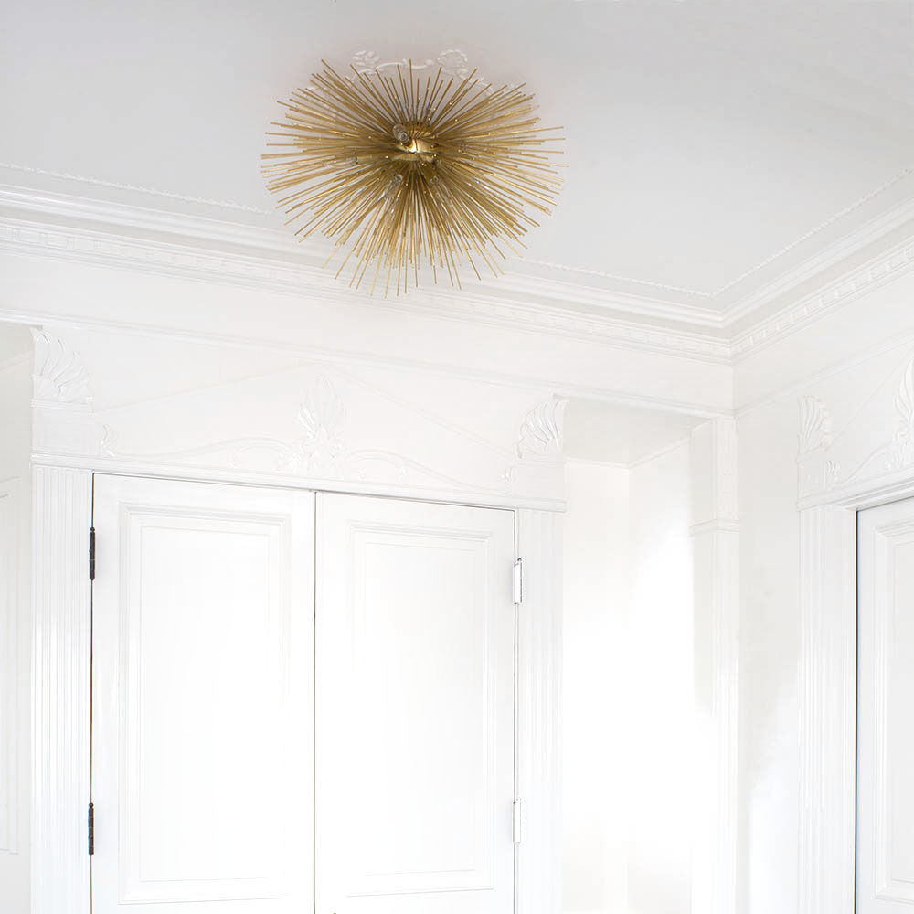 STRADA MEDIUM FLUSH MOUNT - BURNISHED SILVER LEAF