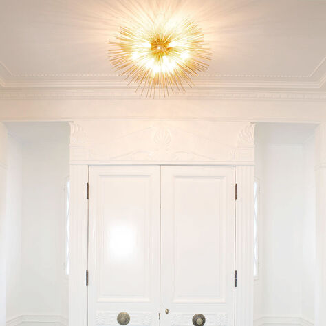 STRADA MEDIUM FLUSH MOUNT - BURNISHED SILVER LEAF