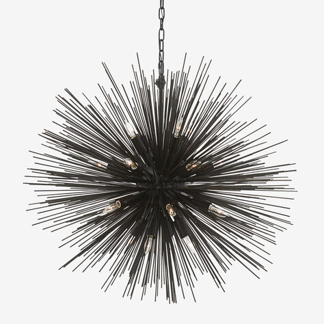 STRADA ROUND LARGE PENDANT - BURNISHED SILVER LEAF