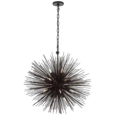 STRADA ROUND LARGE PENDANT - BURNISHED SILVER LEAF