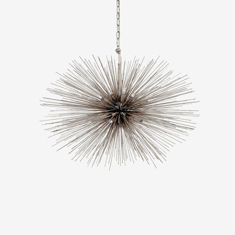 STRADA OVAL PENDANT - BURNISHED SILVER LEAF