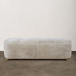 FOOT BENCH - BEIGE SHEARLING