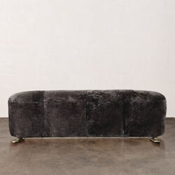 FOOT BENCH - MINK SHEARLING