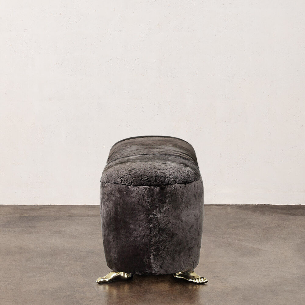 FOOT BENCH - MINK SHEARLING