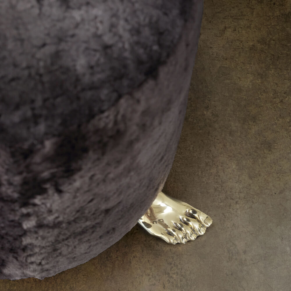 FOOT BENCH - MINK SHEARLING