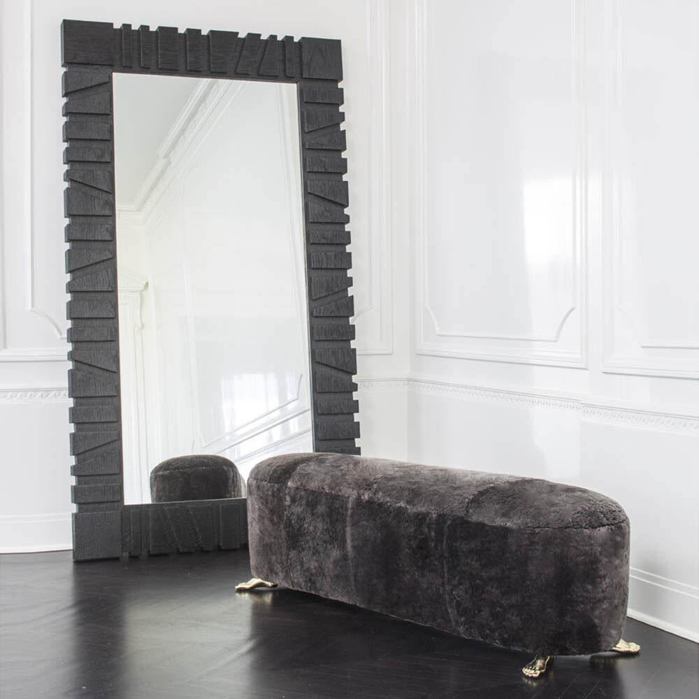 FOOT BENCH - MINK SHEARLING
