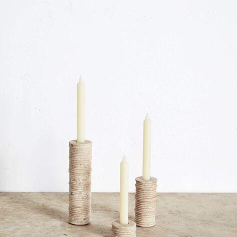 Ribbed Small Candle Holder