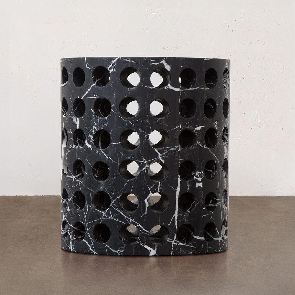 PERFORATED MARBLE STOOL
