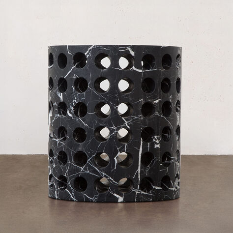 PERFORATED MARBLE STOOL