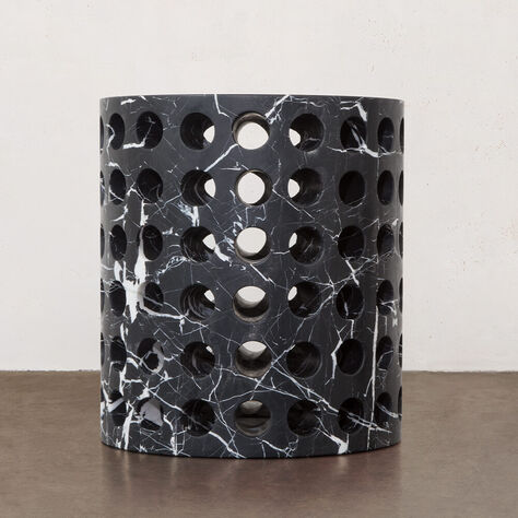 PERFORATED MARBLE STOOL
