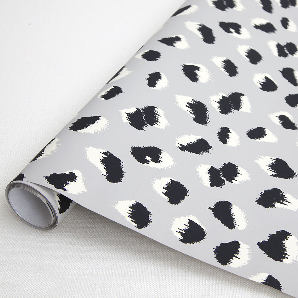 FELINE WALLPAPER - GREY BLACK