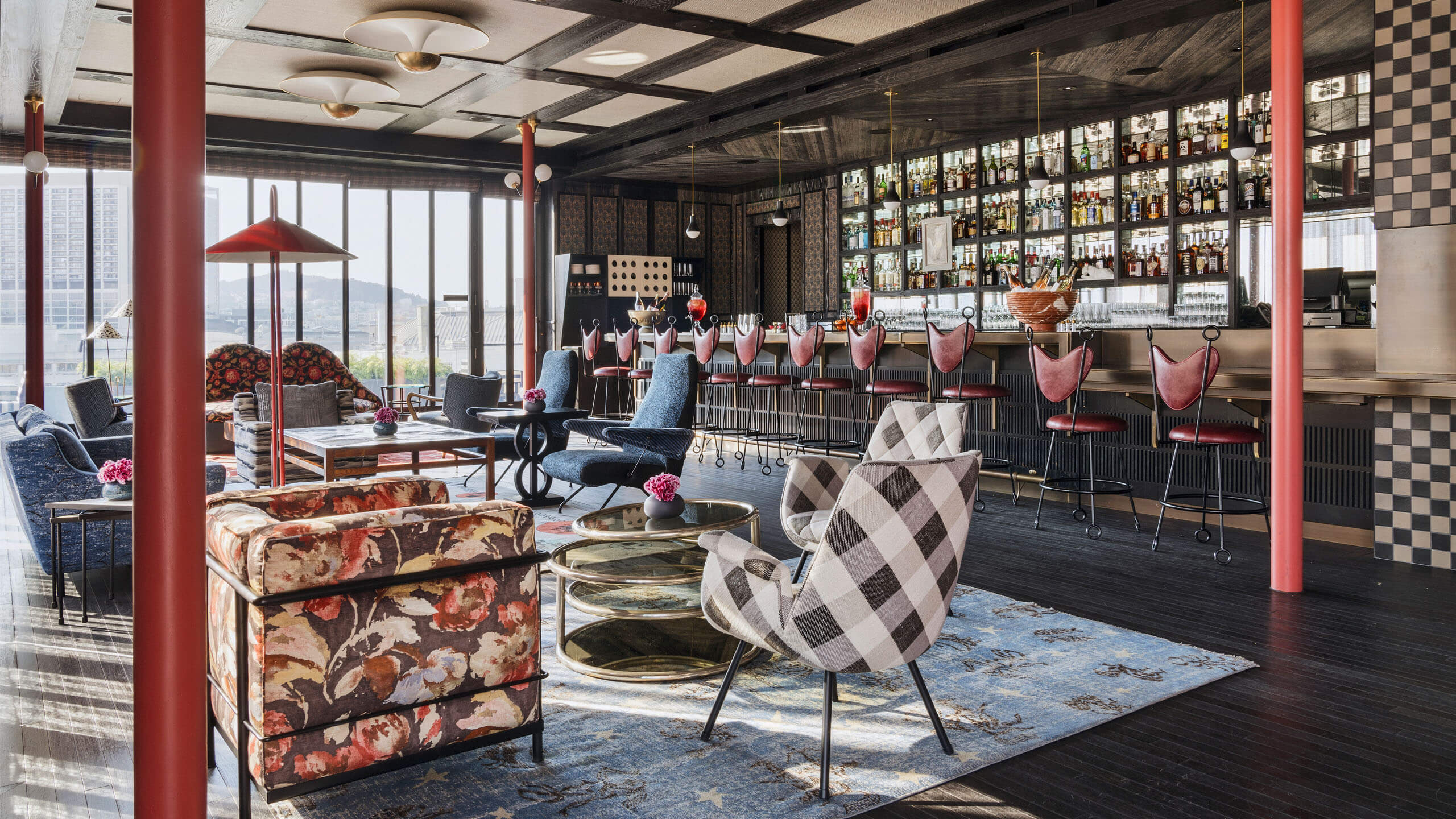Colorful, unexpected and refined European-influenced design of Charmaine Lounge