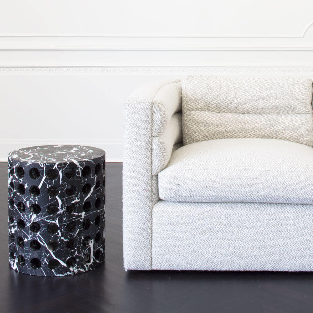 PERFORATED MARBLE STOOL