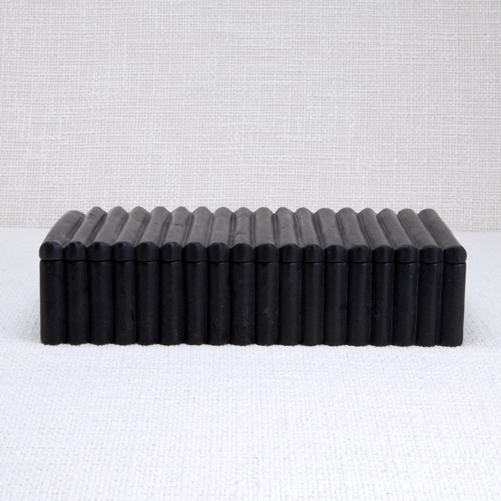 LAUREL RIBBED BOX RECTANGULAR - BLACK image number 1
