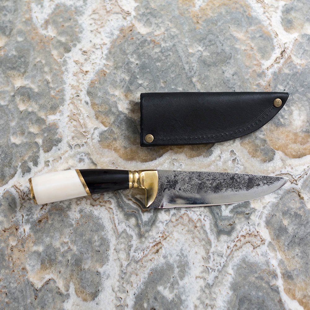 POGLIA KNIFE - SMALL BONE & HORN STRIPE image number 1