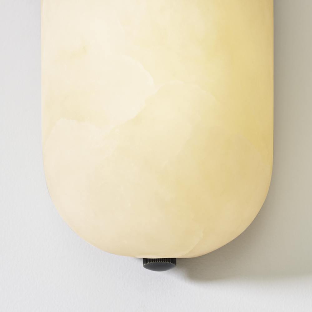MELANGE PILL FORM SCONCE - BRONZE w/ ALABASTER