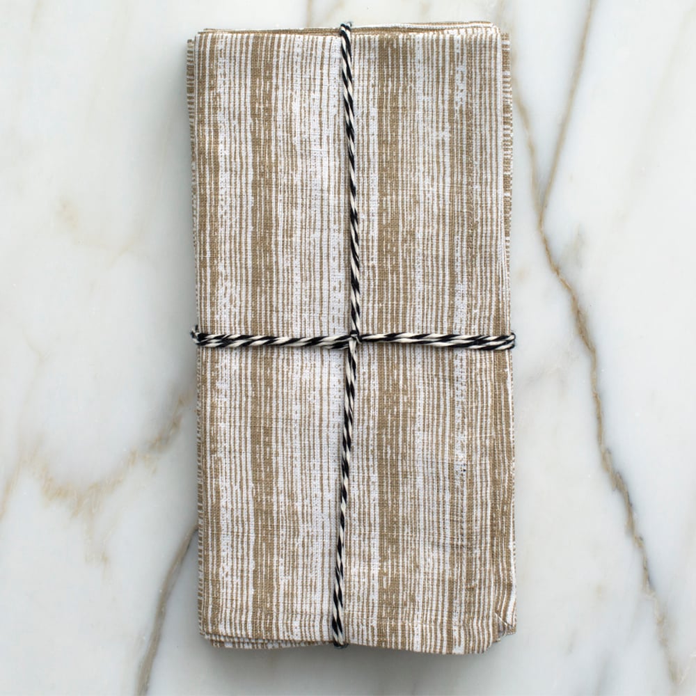 STRIATED DINNER NAPKINS - BEIGE