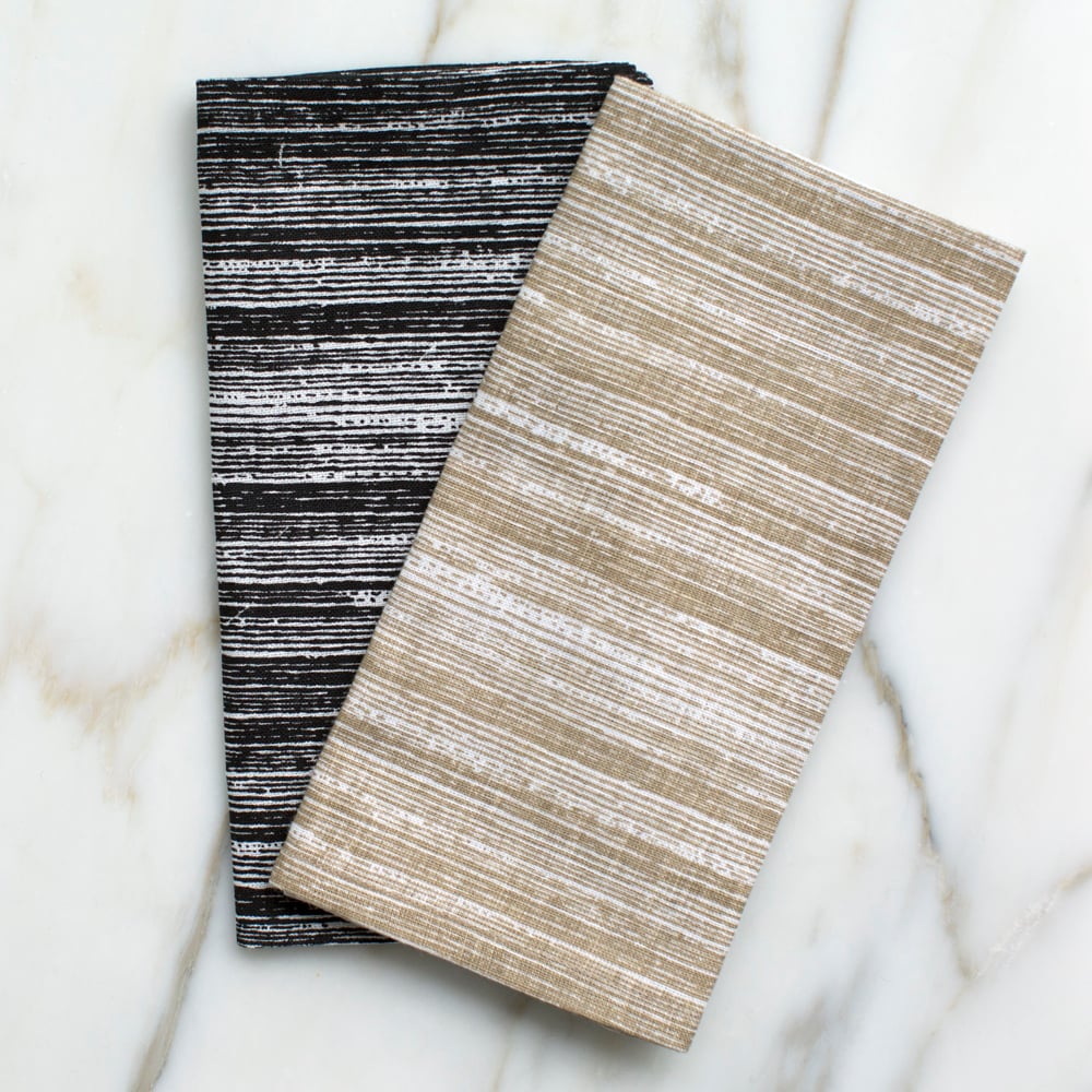 STRIATED DINNER NAPKINS - BEIGE