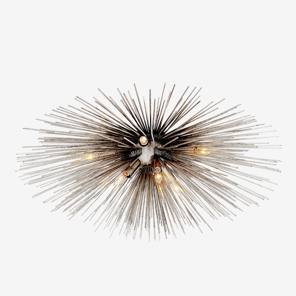 STRADA MEDIUM FLUSH MOUNT - BURNISHED SILVER LEAF