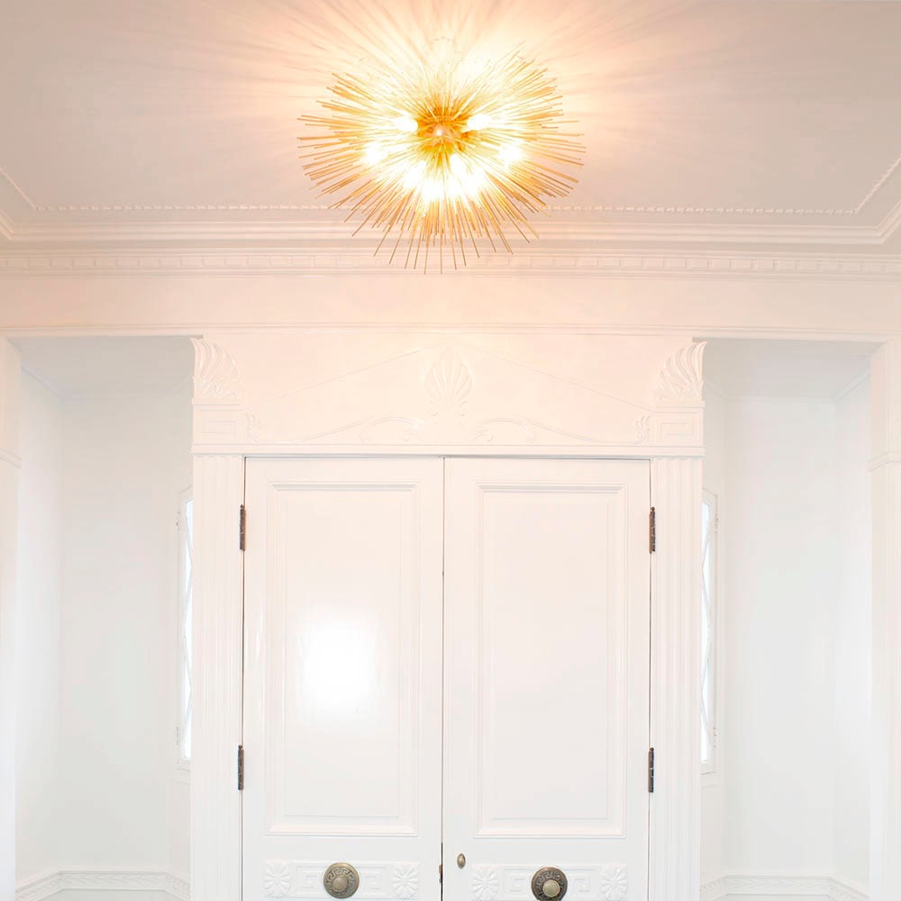 STRADA MEDIUM FLUSH MOUNT - BURNISHED SILVER LEAF