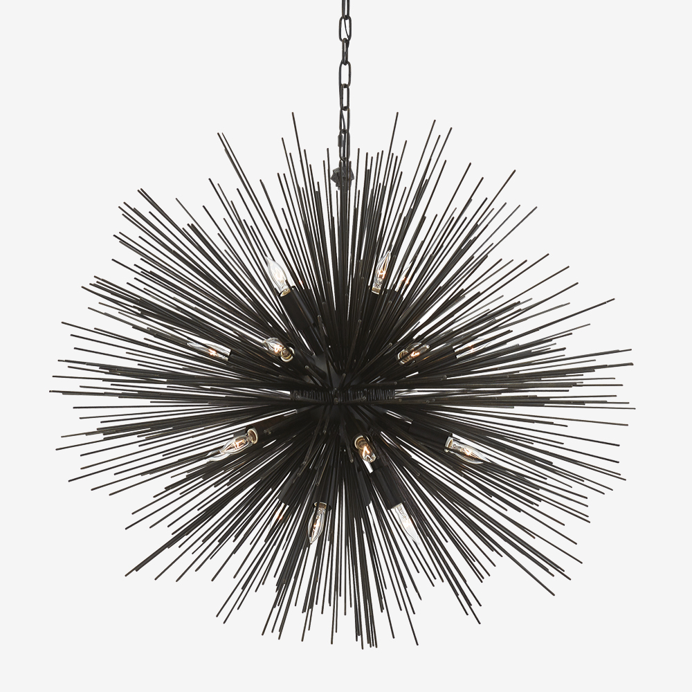 STRADA ROUND LARGE PENDANT - BURNISHED SILVER LEAF