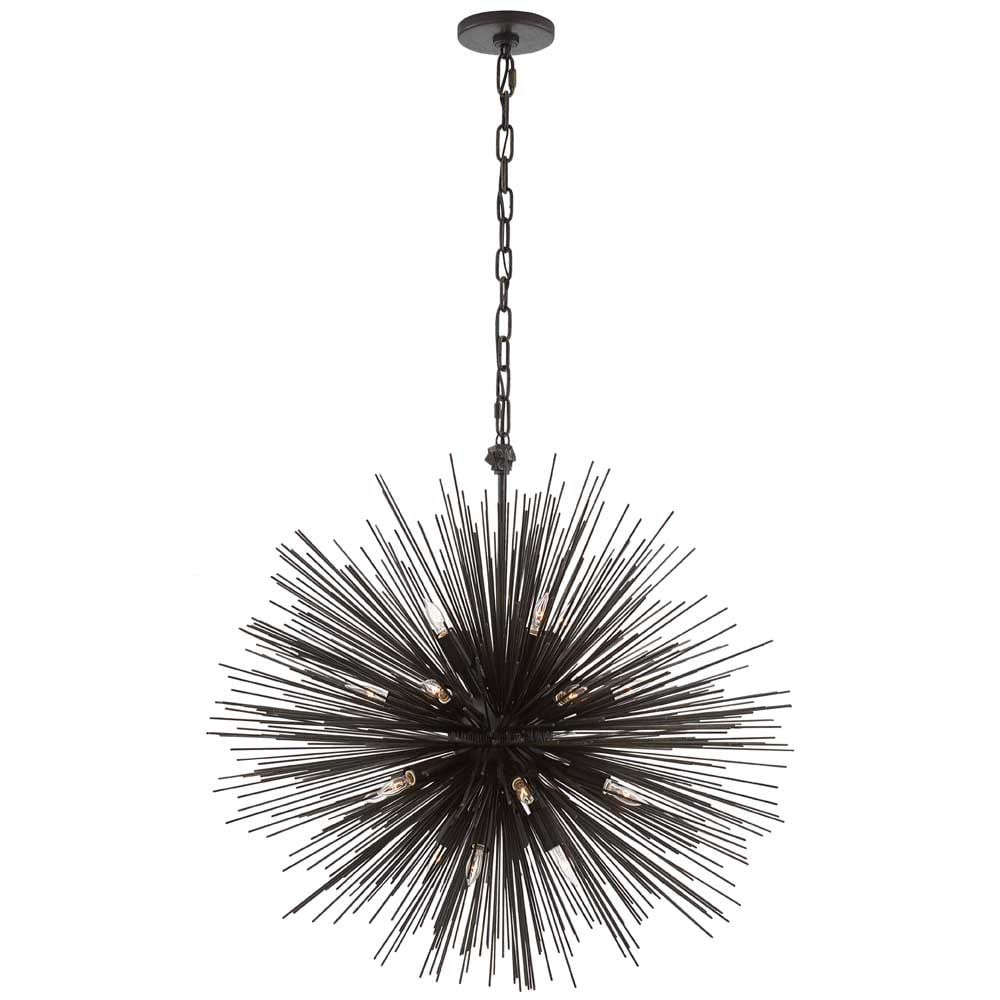 STRADA ROUND LARGE PENDANT - BURNISHED SILVER LEAF